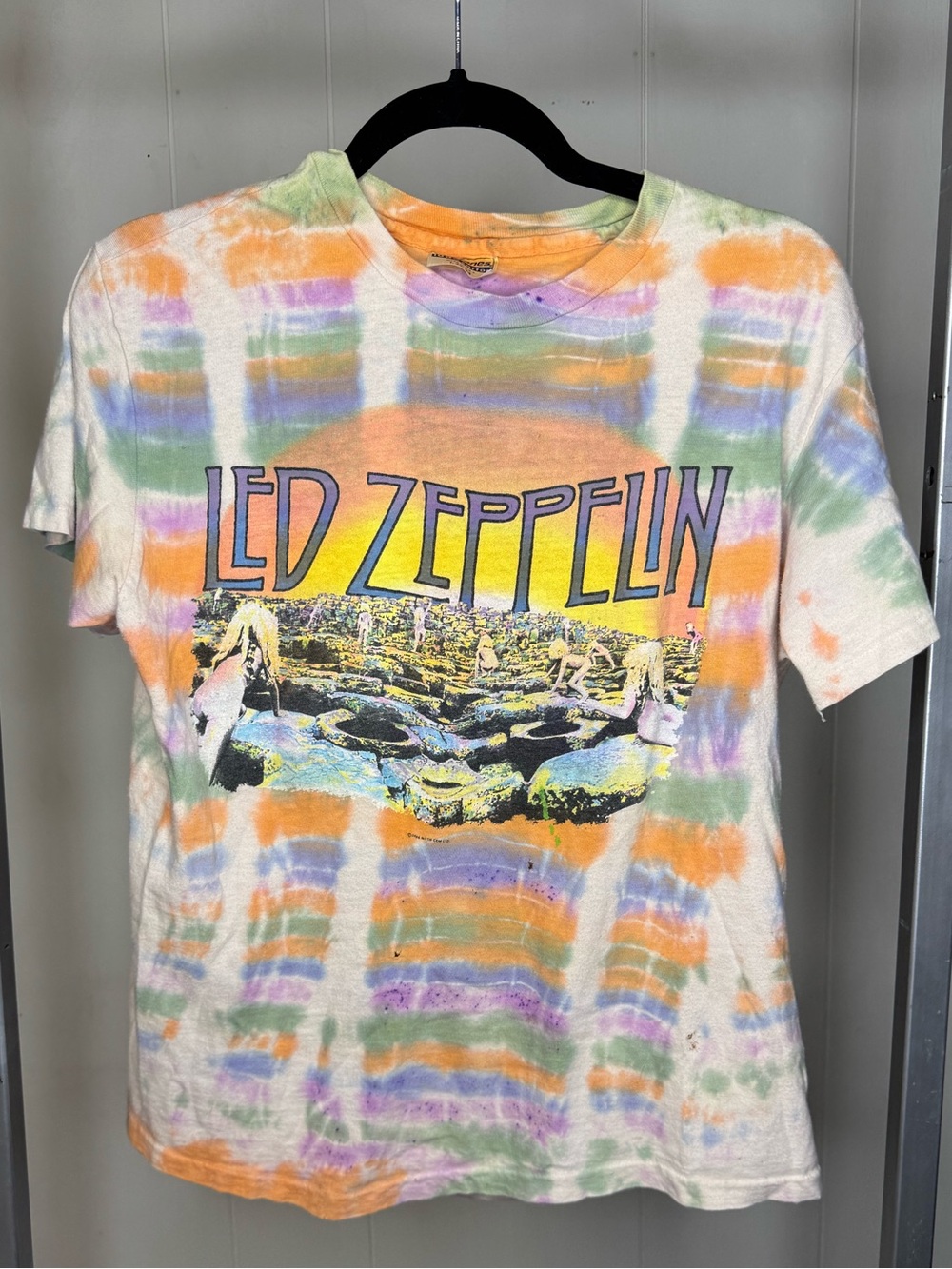 Vintage 1984 Led Zeppelin Tie-Dye Band Tee | Authentic Myth Gem License